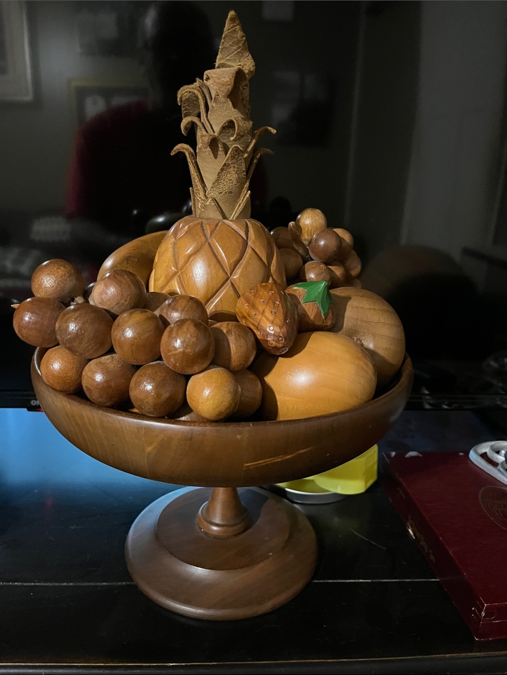 Vintage Handcrafted Wooden Fruit Bowl Décor in Natural Brown - Picture 1 of 3